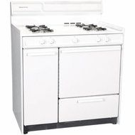 Summit WNM4307 36" Freestanding Gas Range with 4 Burners 2.46 Cu. Ft. Capacity Manual Clean Broiler Drawer &amp; Electronic...