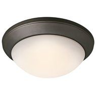 Kichler Lighting 8881OZ Ceiling Space 1LT Flush Mount, Olde Bronze Finish with Satin Etched Cased Opal Glass by...