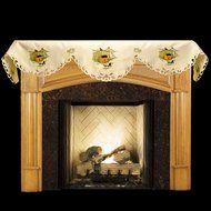 19" X 90" Wide Fall Fireplace Mantel Scarf with Horse and Amish Buggy with Silos N3