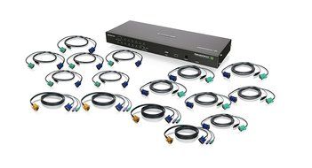 IOGEAR 16-Port IP Based KVM Kit with PS/2 and USB KVM Cables (GCS1816iKIT)