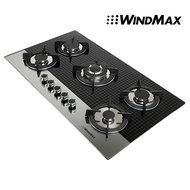 Ship from US~Windmax 35.5 Inch Coated Glass 5 Burners Built-In Stove NG Gas Cooktop Cooker