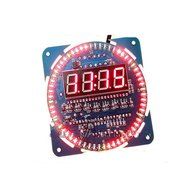 DS1302 Rotating Red LED Display Alarm Temperature DIP Creative Clock DIY