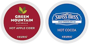 Green Mountain Naturals Hot Apple Cider & Swiss Miss Milk Chocolate Hot Cocoa K-cup Combo Pack for Keurig 2.0...