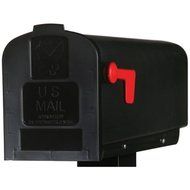 Gibraltar PL10B0201 Plastic Rural Mailbox U.S. Postmaster General Approved, Black, Standard Size by Solar Group