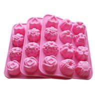 Silicone Bakeware Mold For cake, chocolate, Jelly, Pudding, Dessert Molds, 12 Holes With Flower, Heart Shape,... N2