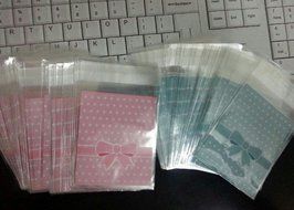 ONOR-Tech 100 PCS Lovely Cute Bowknot OPP Self Adhesive Cookie Bakery Candy Biscuit Treat Gift Diy Plastic Bag...