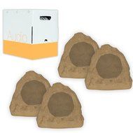 Theater Solutions 4R6S Outdoor Sandstone 6.5" Rock 4 Speaker Set with Wire for Yard Pool Spa Patio Garden
