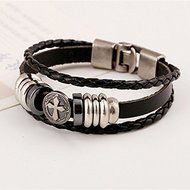 1x Cool Unisex Women Men Punk Wristband Metal Studded Leather Bracelet Gift N4