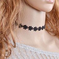 Women Sexy Fashion Vintage Daisy Flower Choker Black Lace Chain Necklace New CH N5