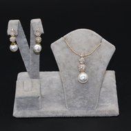 Designer Bridal Set Indian Wedding Necklace +Earrings Pearl Crystal Lady Jewelry N2