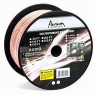 Aurum Cables 12 Gauge Dual Color Transparent PVC Speaker Zip Wire l Green and Regular Transparent I w/ ft markings... N4