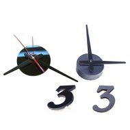 MuLuo Living Room Wall Clock Watch 3D DIY Acrylic Mirror Wall Stickers Watches Home Decor red N2
