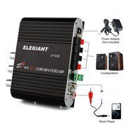 ELEGIANT 200W 12V Mini Hi-Fi Amplifier Booster Radio MP3 Stereo with Power Adapter for Car Motorcycle Home Black...