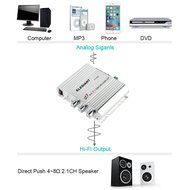 ELEGIANT 200W 12V Mini Hi-Fi Amplifier Booster Radio MP3 Stereo with Power Adapter for Car Motorcycle Home Black... N3