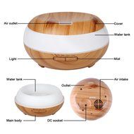 HEIOKEY 300ml Aroma Essential Oil Diffuser Wood Grain Cool Mist Ultrasonic Humidifier with 4 Timer Settings,7... N6