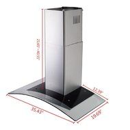 Giantex 36" Range Hood Kitchen Wall Mount Stainless Steel Glass Stove Vents USA Stock