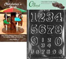 Cybrtrayd Numbers-Large Letters and Numbers Chocolate Candy Mold with Chocolatier&#039;s Guide Instructions Book Manual