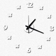 MuLuo Living Room Wall Clock Watch 3D DIY Acrylic Mirror Wall Stickers Watches Home Decor red N6