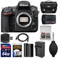 Nikon D810 Digital SLR Camera Body with 64GB Card + Battery &amp; Charger + Case + GPS Adapter + Kit N3