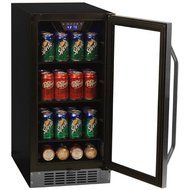 EdgeStar 80 Can Built-In Beverage Cooler - Black/Stainless Steel N2