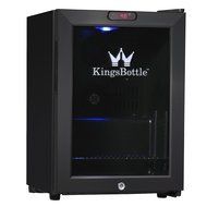 KingsBottle 21 Can Mini Bar Fridge with Glass Door, Black