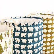 MuLuo Cotton Waterproof Beam Port Storage Barrels Laundry Basket Storage Basket Bucket opening&amp;bear M N2