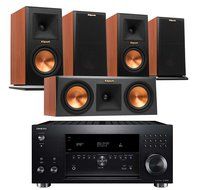 Klipsch Home Theater System Bundle (RP-150M (2-Pair), RP-250C) with Receiver (Onkyo TX-RZ800 - Cherry)