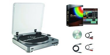 Audio Technica AT-LP60BK-USB Fully Automatic Belt-Drive Stereo Turntable (USB &amp; Analog), Black N5