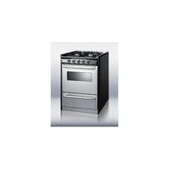 TNM61027BFRWY Professional 24" Gas Range With Four Sealed 9000 BTU Burners Oven Window Drop-Down