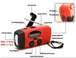 iRonsnow IS-088 Dynamo Emergency Solar Hand Crank Self Powered AM/FM/NOAA Weather Radio, LED Flashlight, Smart... N13