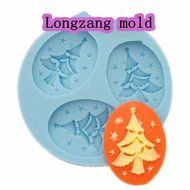 Longzang mini Christmas Tree F0003 Fondant Mold Silicone Sugar mini mold Craft Molds DIY Cake Decorating