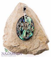 Jesus Fish Tabgha Pearl Shell Pendant Abalone Shell Handmade Amulet Holy Land N3