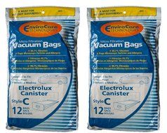 24 Electrolux Allergy Micro filtration Canister Tank Style C Vacuum Bags, Models L,E G, Super J, Golden J, Silverado...