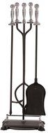 Panacea 15008 Fireplace Toolset with Nickel Handles Rods, Black, Pack of 5