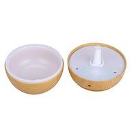 Tenworld 130ml Wood Grain USB Aromatherapy Essential Oil Diffuser Humidifier With Color Changing LED (Yellow) N7