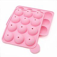 12-Cavity Egg Shape Silicone Mold for Cake Lollipop Ice Sphere Chocolate, 1 Pair / Package, Random Color N2