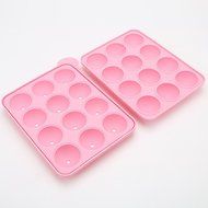 12-Cavity Egg Shape Silicone Mold for Cake Lollipop Ice Sphere Chocolate, 1 Pair / Package, Random Color N3