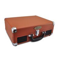 PYLE PVTTBT6OR Bluetooth Classic Vintage Style Vinyl Player Turntable, Vinyl-To-MP3 Record, Rechargeable Battery N3