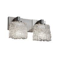 Justice Design Group Veneto Luce 2-Light Bath Bar - Brushed Nickel Finish with Lace Venetian Glass Shade by Justice...