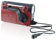 Weather X WR182R NOAA Weather Band and AM/FM Radio Flashlight with Dynamo Hand Crank Power (Red/Black) N2