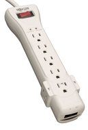 Tripp Lite 7 Outlet Surge Protector Power Strip 15ft Cord Right Angle Plug 2160 Joules Tel (SUPER7TEL15)
