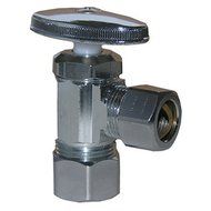 LASCO 06-7265 Angle Stop Valve, Standard Duty, 5/8-Inch Compression Inlet X 1/2-Inch Compression Outlet, Chrome...