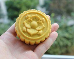 CHENGYIDA 2 Wooden Traditional Handmade Moon Cake Mould Plate Cake - Flower Type