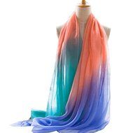 TR.OD Womens Gradient Color Imitated Silk Scarf Femme Scarfs Spring Summer