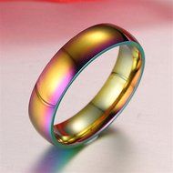 #7-13 Rainbow Titanium Steel Rings Men/Womens Engagement Wedding Jewelry New (11) N4