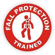 Fall Protection Trained Hard Hat Sticker | Helmet Decal Label Lunch Tool Box by Jay Graphics