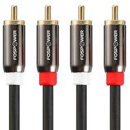 FosPower (6 Feet) 2 RCA M/M Stereo Audio Cable [24K Gold Plated | Copper Core] 2RCA Male to 2RCA Male [Left /... N2