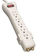 Tripp Lite 7 Outlet Surge Protector Power Strip 15ft Cord Right Angle Plug 2160 Joules Tel (SUPER7TEL15) N5