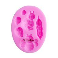 Yunko Pea Baby Honey Bee Ladybug Silicone Cup Cake Fondant Cake Decorating Mold Chocolate Candy Baby Shower Mold...