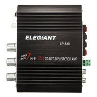 ELEGIANT 200W 12V Mini Hi-Fi Amplifier Booster Radio MP3 Stereo with Power Adapter for Car Motorcycle Home Black... N5